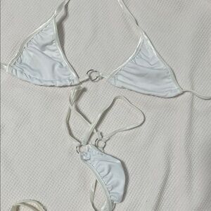 Chic White Strappy Bikini Set